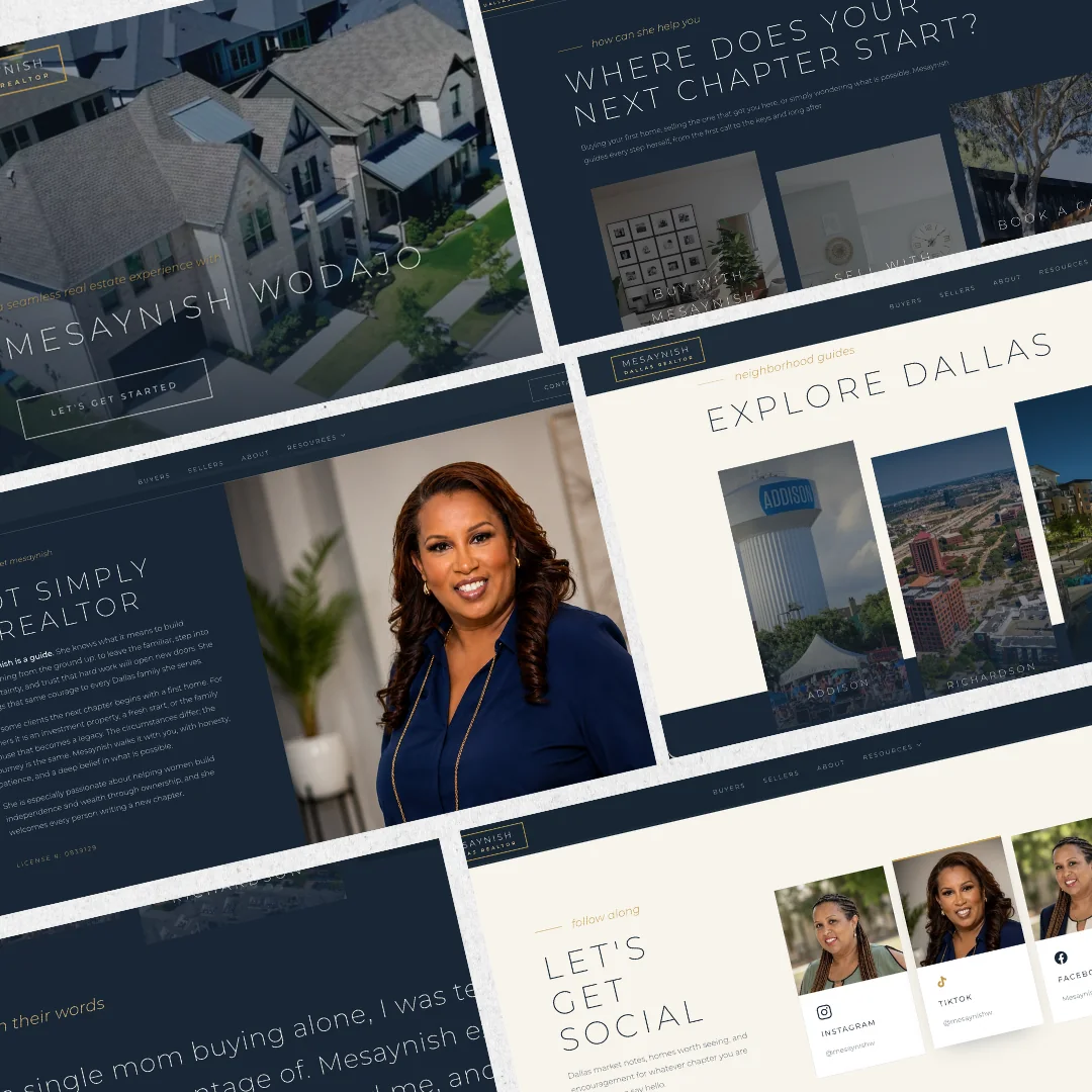 Sections of Mesaynish Wodajo's website, designed by Clozma