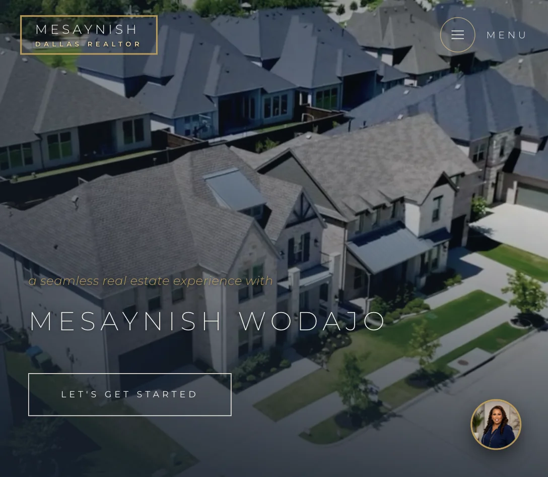 Mesaynish Wodajo's real estate website, designed and built by Clozma